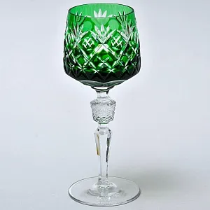 Хрустальный Бокал для вина серия «BRISTOL» зелёного цвета, NACHTMANN Германия, 70 -е годы ХХ века.