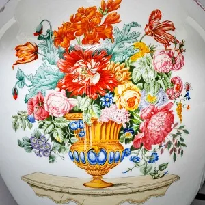 Настольная Электрическая Лампа - Светильник «Цветущий Сад» Фарфор Kaiser, Германия 80 -е годы ХХ века. 