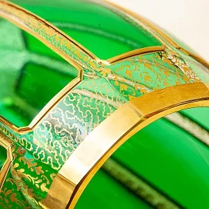 Коллекционная Ваза для Цветов «Зелёный Изумруд», Хрусталь ERNST WITTIG, Германия середина ХХ века.