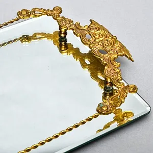 Антикварный Зеркальный Поднос для сервировки и подачи, Франция начало ХХ века.. 