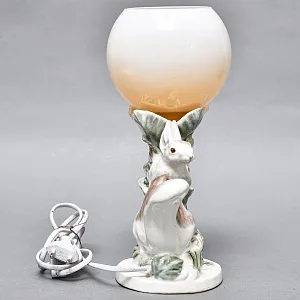 Фаянсовая Настольная Лампа - Светильник «Белка» СССР ЗиК Конаково - 1958 год.