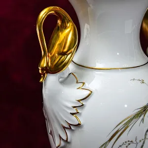 Редкая! Коллекционная Авторская Ваза «Райские птицы» Фарфор KAISER Германия -1956 год.  