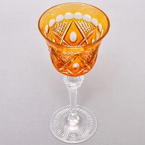 Хрустальный Бокал для вина жёлтого цвета, Karl Klokotschnik Германия -70 гг. 