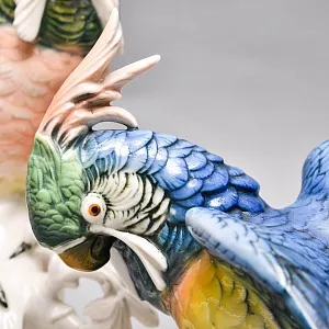 Коллекционная Фарфоровая статуэтка «Два Попугая - Какаду», Karl Ens Германия, 50-е гг ХХ века.