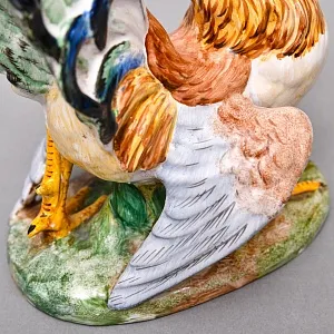 Коллекционные Парные статуэтки «Птицы. Бойцовые петухи», Фаянс, Италия - вторая половина ХХ века. 