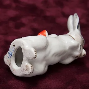 Коллекционная Фарфоровая статуэтка «Заяц с мухоморами», СССР Полонне ЗХК, 50-е гг. 