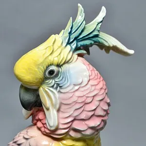 Большая Птица - Фарфоровая Статуэтка «Розово - Жёлтый Какаду» Н -36 см., Karl Ens Германия.