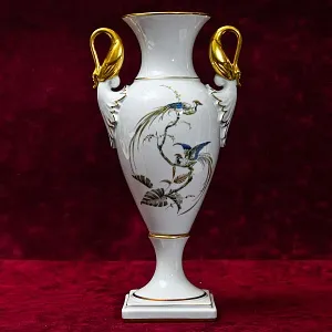 Редкая! Коллекционная Авторская Ваза «Райские птицы» Фарфор KAISER Германия -1956 год.  