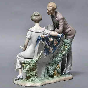 Большая Фарфоровая статуэтка «Давай поженимся или Предложение», Lladro Испания, 1987 - 1994 годы. 