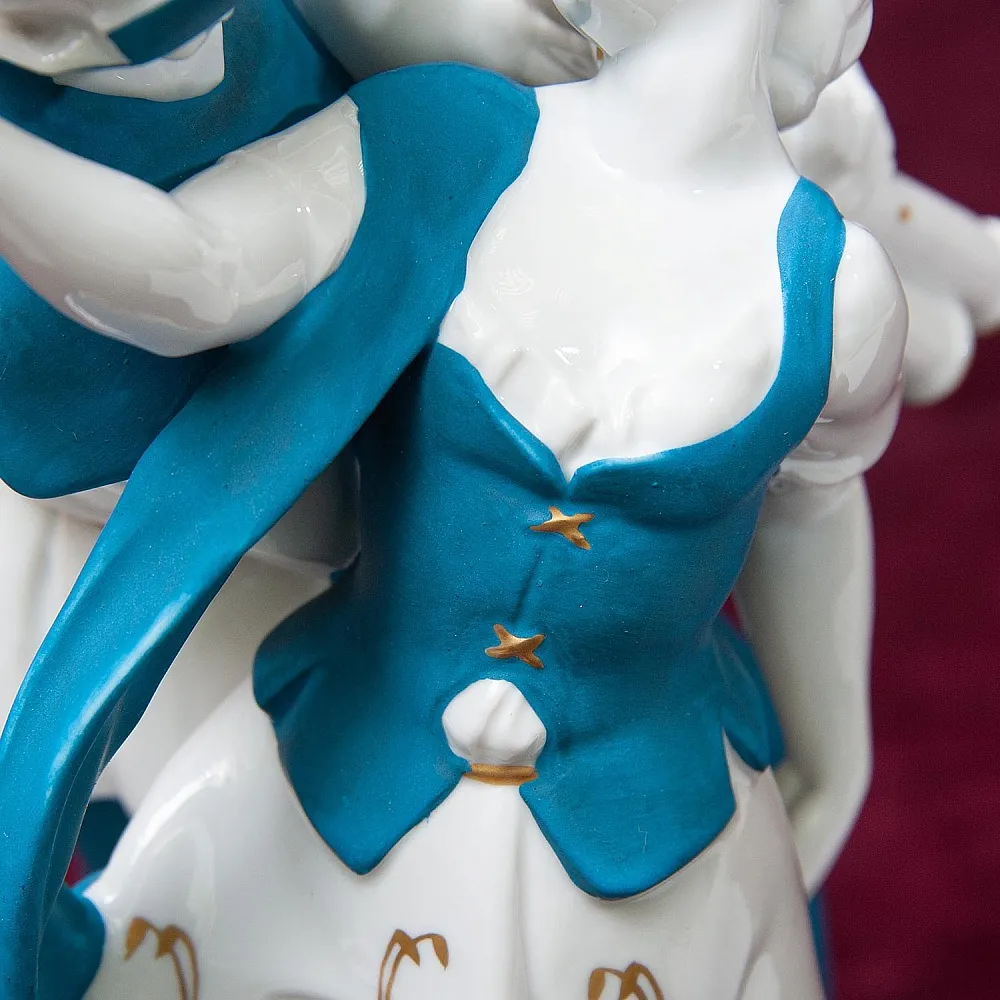 Большая Антикварная Фарфоровая Статуэтка «СЕЛЬСКИЙ ТАНЕЦ», HERTWIG Германия -1914 год.