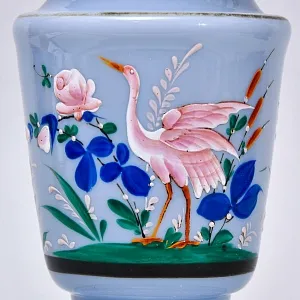 Антикварная Керосиновая Лампа «Kosmos - Brenner», Стекло / Роспись, Франция начало ХХ века.