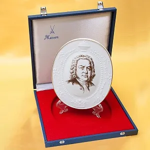 Фарфоровое Панно - Плакетка «Иоганн Себастьян Бах», MEISSEN Германия - 1978 год.