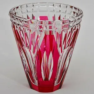 Ваза - Малиновый Хрусталь VAL SAINT LAMBERT Бельгия, середина ХХ века.