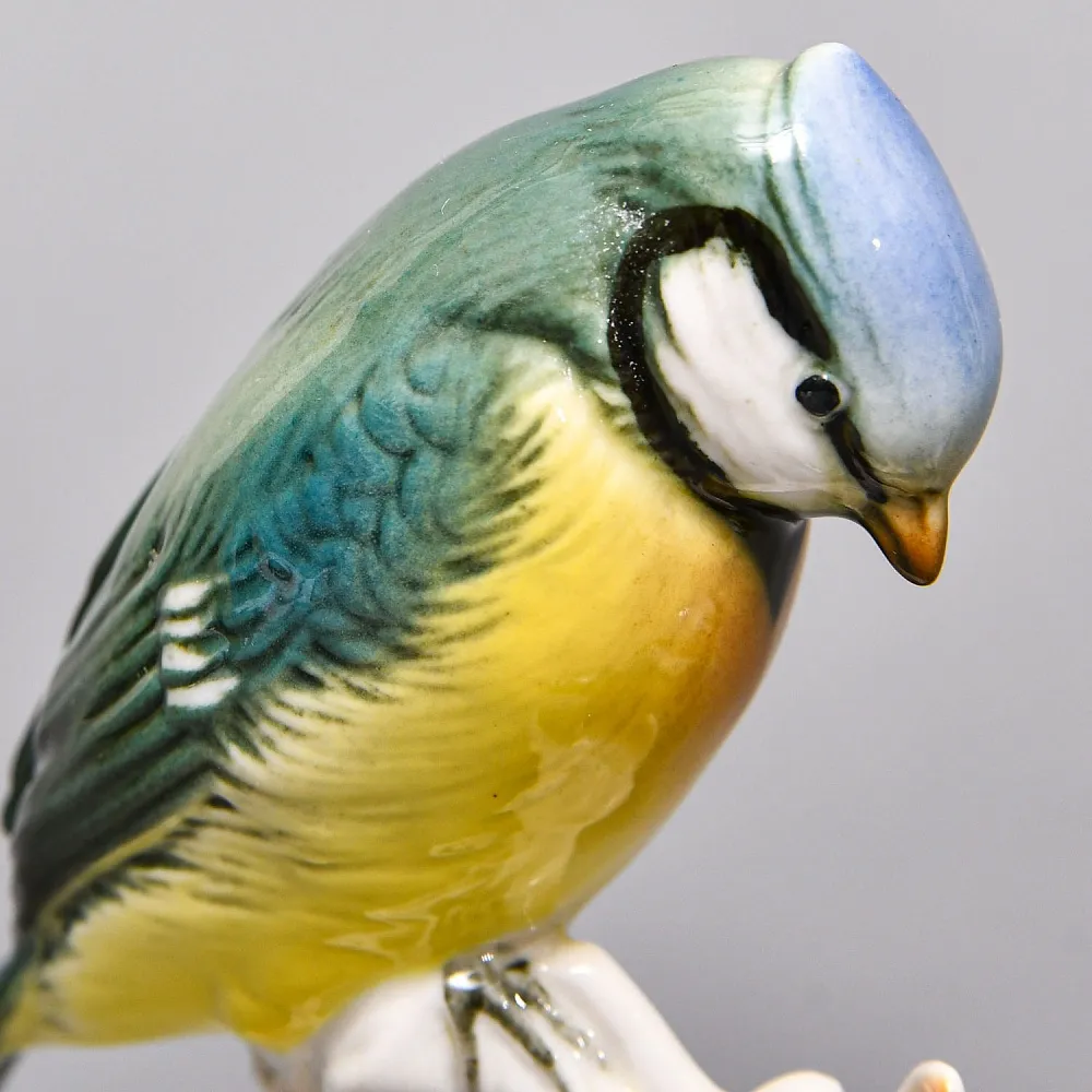 Пара Птиц - Фарфоровая Статуэтка «Синички на ветке», Карл Энс / Karl Ens, Германия 50 гг.