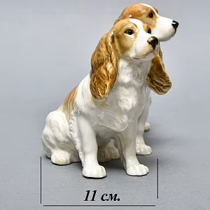 Фарфоровая Статуэтка Пара Собак, «СПАНИЕЛИ», Hutschenreuther,  Германия -1965 год.