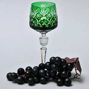 Хрустальный Бокал для вина серия «BRISTOL» зелёного цвета, NACHTMANN Германия, 70 -е годы ХХ века.