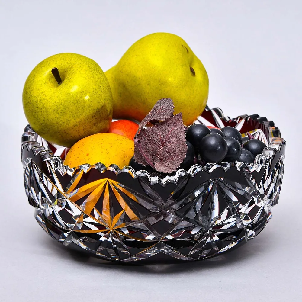 Конфетница - Фруктовница Цветного Хрусталя WMF Crystal Cabinet Германия, конец 60-х гг.