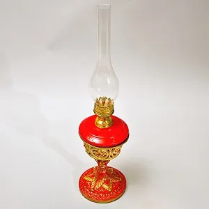 Антикварная Керосиновая Лампа «Золотое кружево» Металл / Стекло, начало ХХ века.