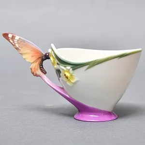 Авторский Фарфоровый Чайный сервиз «Бабочки и стрекозы» на 4 персоны, Franz Collection Тайвань.