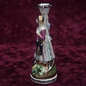 «Свидание при свечах» - Парные Подсвечники, Статуэтки, Фарфор Франция