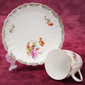 Антикварная Кофейная пара «БУКЕТ», Wurttemberg Германия, 1904 - 1934 годы.