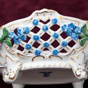 Фарфоровая Сухарница - Корзинка для выпечки - Вазочка - Конфетница «Цветение Лета» SP Dresden Германия