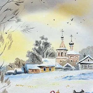 Авторская Настенная Фарфоровая Тарелка «Александровская Слобода» роспись, Россия -2011 год.