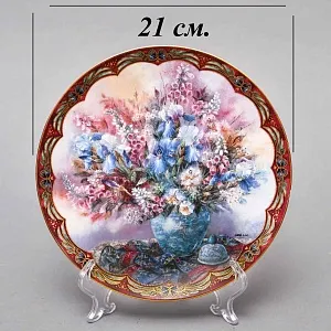 Коллекционная Фарфоровая тарелка «Цветочный танец», W.J.GEORGE. США  - 1993 год.