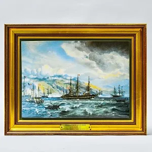 Фарфоровый Пласт - Картина - Панно «Фрегат Юлланд в Исландии», B&G Copenhagen Porcelain Дания.