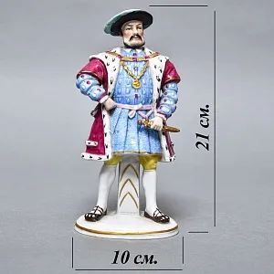 Полная Коллекционная серия Фарфоровых статуэток «Генрих VIII и его шесть жен», Sitzendorf Германия.