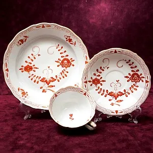 Чайный Сервиз «Индийский цветок» на 6-ть персон Фарфор MEISSEN / МЕЙСЕН Германия.