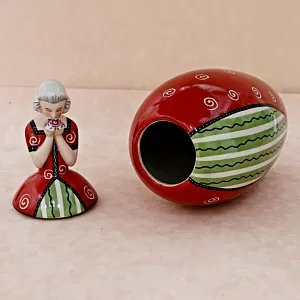 Шкатулка Статуэтка «Девушка с букетом» AРТ ДЕКО ROBJ, ФРАНЦИЯ 1920