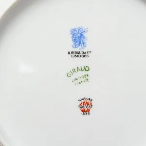 Две Фарфоровые Бульонные пары - Суповые Чашки из серии «Шиповник», Limoges Франция -1979 год.