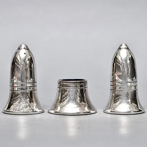 Винтажный Набор из 4х предметов - Набор для специй и горчичница на подносе, SHEFFIELD Англия.