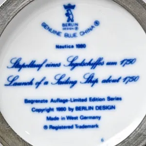 Коллекционная Пивная Кружка «Спуск Корабля на воду», фарфор, Berlin Design Германия -1980 год.