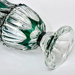 Редкость! Ваза на ноге Зелёного Цвета, Хрусталь VAL SAINT LAMBERT Бельгия 50гг.