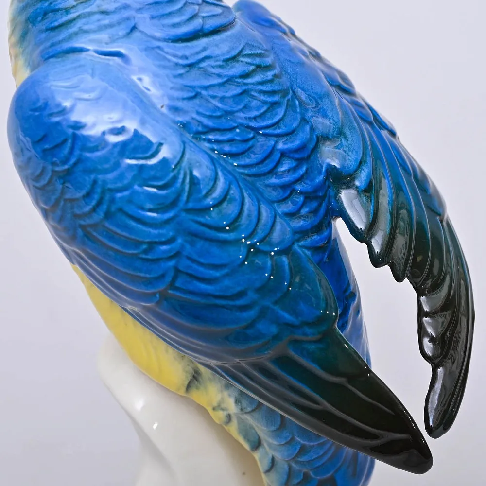 Птица - Фарфоровая статуэтка «Синий Попугай», Karl Ens Германия, 50-е гг.