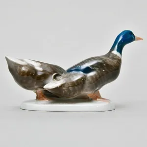 Антикварная Коллекционная Фарфоровая статуэтка «Пара Птиц - Утки», ROSENTHAL Германия 1912 - 1914 годы. 