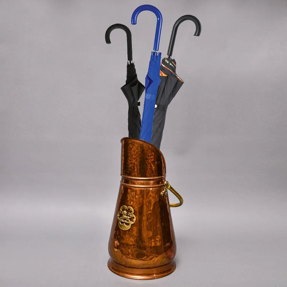 Высокий Медный Зольник или Подставка для зонтов и тростей, Бельгия середине ХХ века.