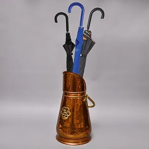 Высокий Медный Зольник или Подставка для зонтов и тростей, Бельгия середине ХХ века.