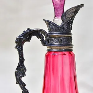 Соусник - Графинчик, Хрусталь / Олово, BEYER Германия 50-е годы ХХ века.