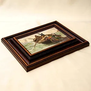 Художественная Картина Пейзаж «Рыбацкая Лодка». Германия, середина ХХ века.