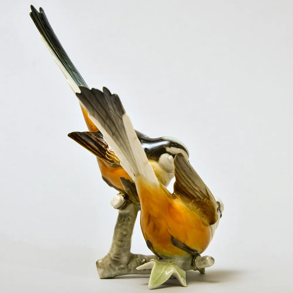 Винтажная Фарфоровая статуэтка «Птицы - Длиннохвостые Синицы», Hutschenreuther, Германия.