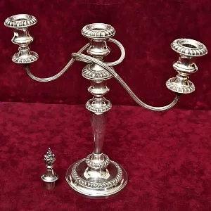 Большой Канделябр - Подсвечник на Три Свечи. Silverplate SHEFFIELD, Англия начало ХХ века.