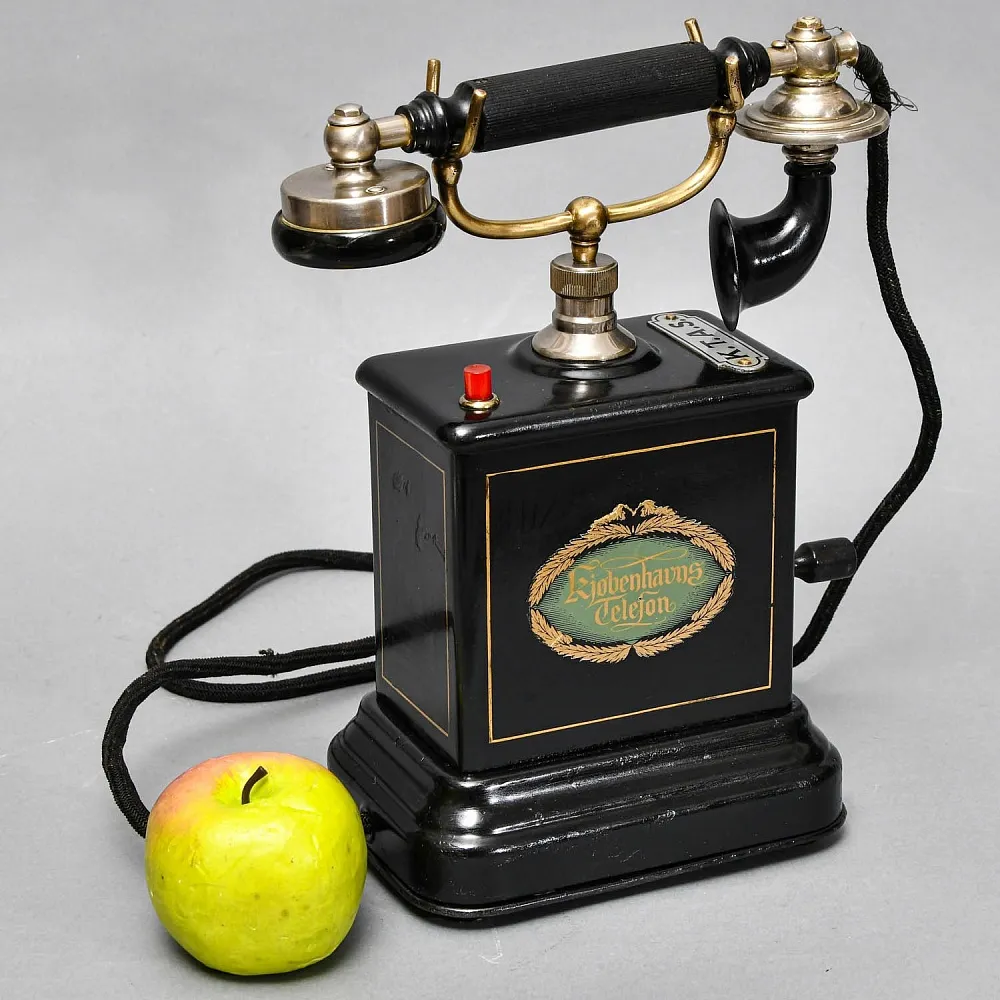 Антикварный Настольный Телефонный аппарат - Телефон «Kjøbenhavns Telefon - KTAS», Дания -1905 год.