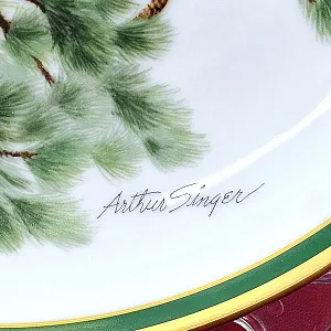 Коллекционная Тарелка - Блюдо «Золотой Фазан» Фарфор, Franklin Porcelain США -1980 год.