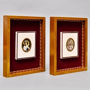 Декоративная Пара - Картина - Панно - Медальон «Дама и Офицер», Германия. 