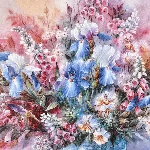 Коллекционная Фарфоровая тарелка «Цветочный танец», W.J.GEORGE. США  - 1993 год.