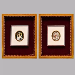 Декоративная Пара - Картина - Панно - Медальон «Дама и Офицер», Германия. 