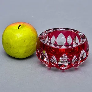 Винтажная Хрустальная Пепельница «Красный рубин» VAL SAINT LAMBERT Бельгия.